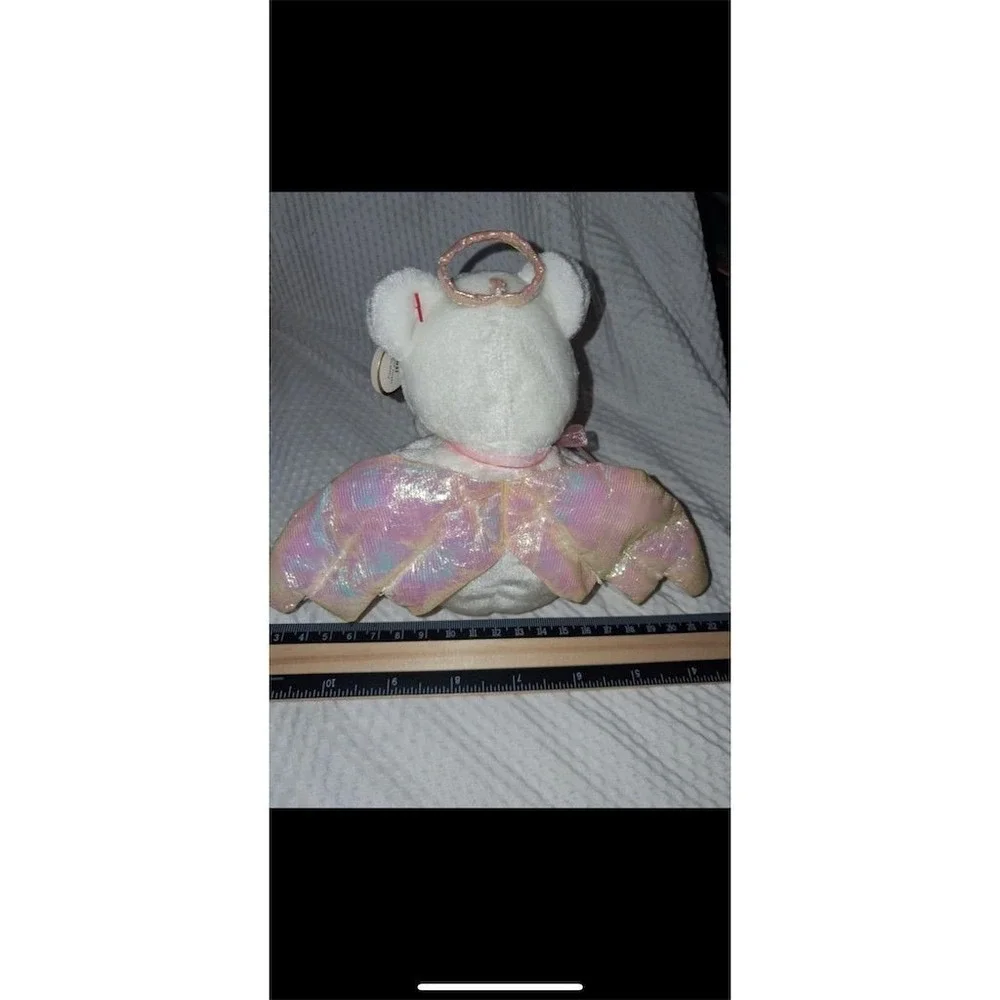TY Beanie Babies Halo the Angel‎ Bear Plush 1998 Vintage White Bear